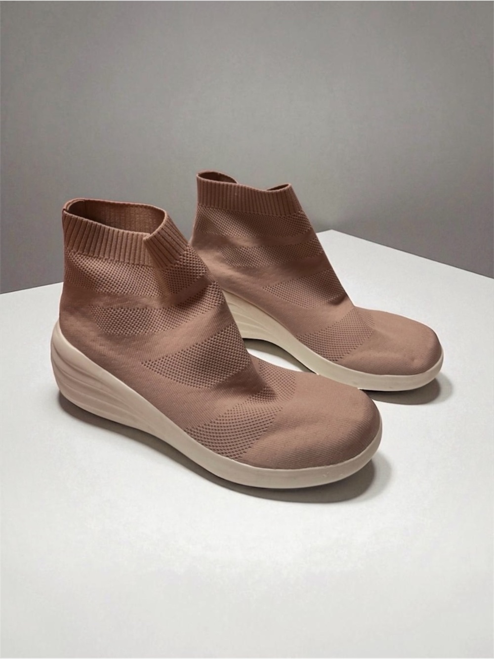 Women's Tan Sock Sneakers/Booties